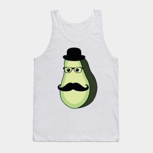 Fruit genius avacado with hat and mustach Tank Top